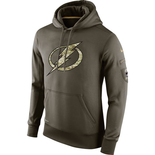 Men NHL Tampa Bay Lightning Nike Olive Salute To Service KO Performance Hoodie Green->tampa bay lightning->NHL Jersey